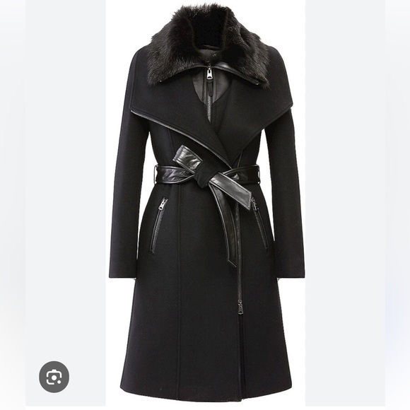 Mackage NORI 2-in-1 double face wool coat with shearling collar - Picture 1 of 1